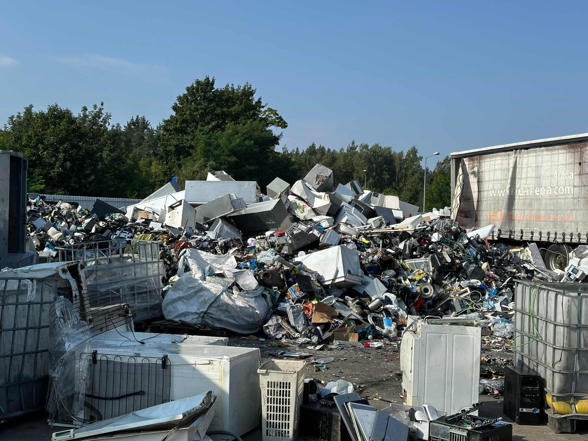 End-of-life electronics staged for secure destruction at ReVault Materials